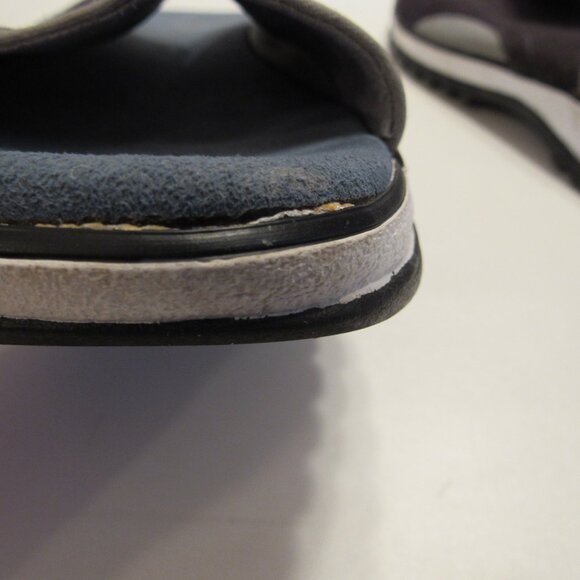 Clarks Navy Blue Slip On Sueded Canvas Sandals Size 8M - Picture 9 of 13